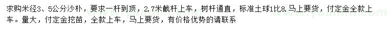 求購(gòu)米徑3、5公分沙樸