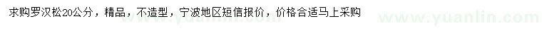 求購20公分羅漢松