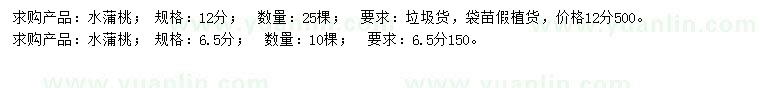 求購6.5、12公分水蒲桃