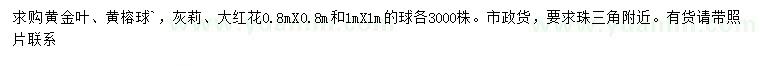 求購黃金葉、黃榕球、灰莉等
