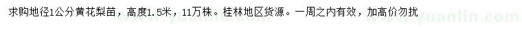 求購地徑1公分黃花梨