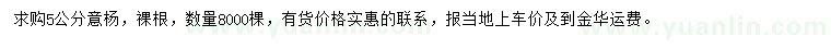 求購5公分意楊
