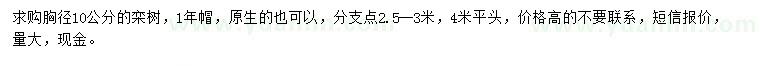 求購胸徑10公分欒樹(shù)