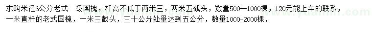 求購米徑5、6公分老式國槐