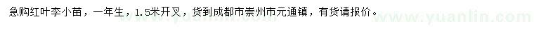 求購一年生紅葉李