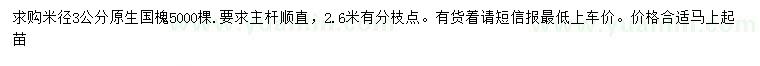 求購米徑3公分國槐
