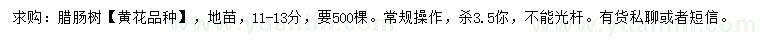 求購11-13公分臘腸樹