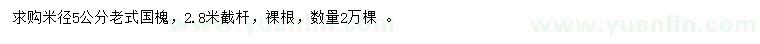 求購米徑5公分老式國槐