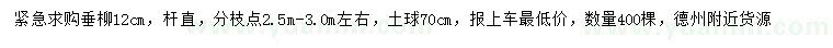 求購(gòu)12公分垂柳