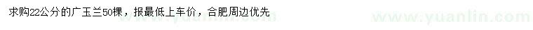 求購22公分廣玉蘭