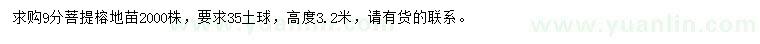 求購9公分菩提榕
