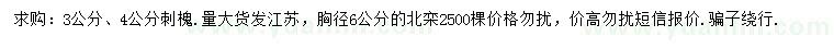 求購3、4公分刺槐、胸徑6公分北欒
