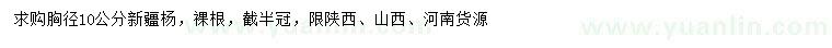 求購胸徑10公分新疆楊