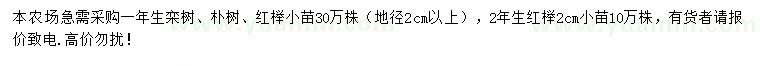 求購欒樹、紅櫸、樸樹