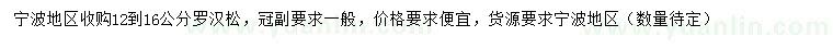 求購(gòu)12-16公分羅漢松