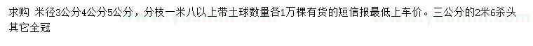 求購米徑3、4、5公分三角楓