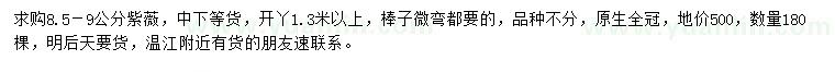 求購8.5-9公分紫薇