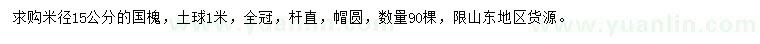 求購米徑15公分國槐