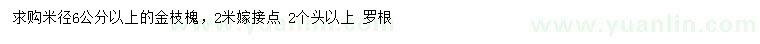 求購米徑6公分以上金枝槐