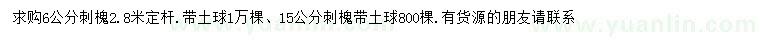 求購(gòu)6、15公分刺槐