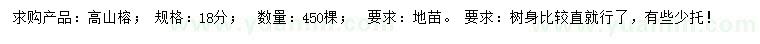 求購18公分高山榕