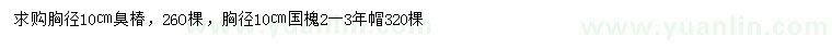 求購(gòu)胸徑10公分臭椿、國(guó)槐