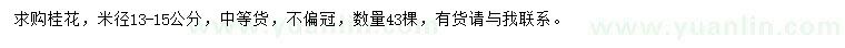 求購米徑13-15公分桂花