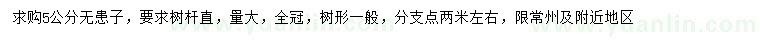 求購5公分無(wú)患子