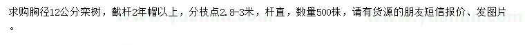 求購胸徑12公分欒樹