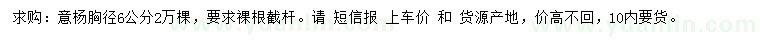 求購(gòu)胸徑6公分意楊
