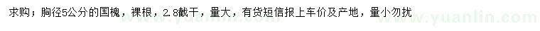 求購(gòu)胸徑5公分國(guó)槐
