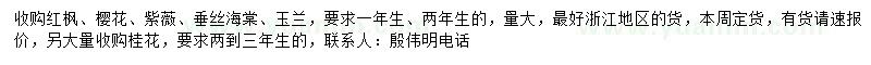 求購紅楓、櫻花、紫薇等