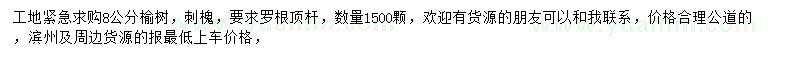 求購8公分榆樹、刺槐