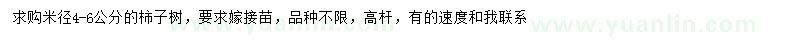求購米徑4-6公分柿子樹