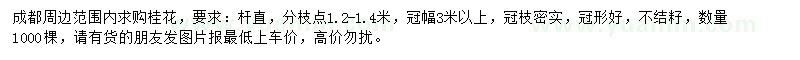 求購冠幅3米以上桂花