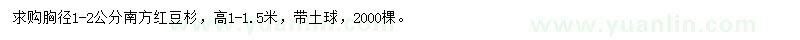 求購胸徑1-2公分南方紅豆杉