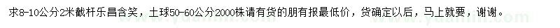 求購8-10公分樂昌含笑