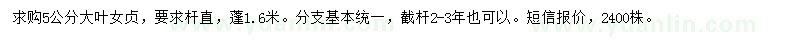 求購(gòu)5公分大葉女貞