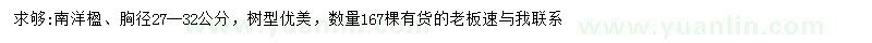 求購胸徑27-32公分南洋楹