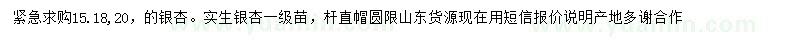求購15、18、20公分銀杏