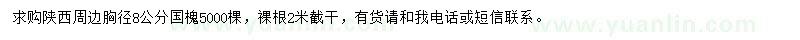 求購胸徑8公分國槐