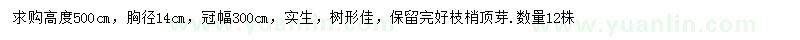 求購(gòu)胸徑14公分銀杏