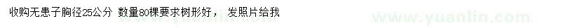 求購胸徑25公分無患子