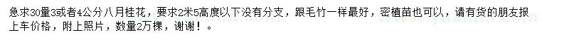 求購30量3或4公分八月桂