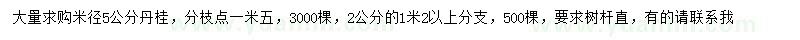 求購米徑2公分、5公分的丹桂