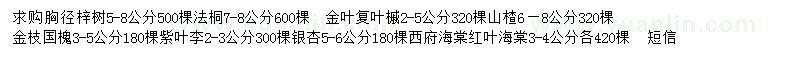 求購(gòu)梓樹(shù)、法桐、金葉復(fù)葉槭等