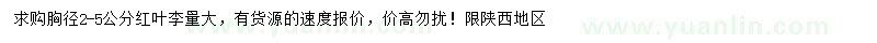 求購胸徑2-5公分紅葉李