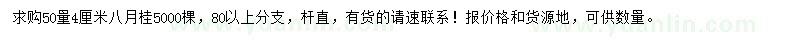 求購50量4公分八月桂