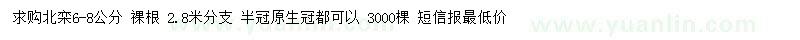 求購(gòu)6-8公分北欒
