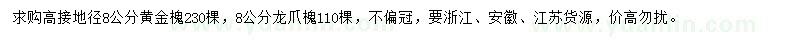 求購8公分黃金槐、龍爪槐